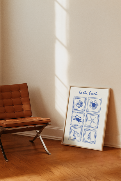 Coastal Beach House Print | Summer Seashell Print