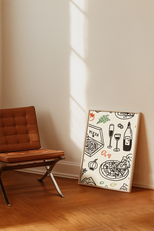 Retro Pizza Party Print