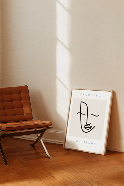 Gratitude - Minimalist Abstract Face Art Print
