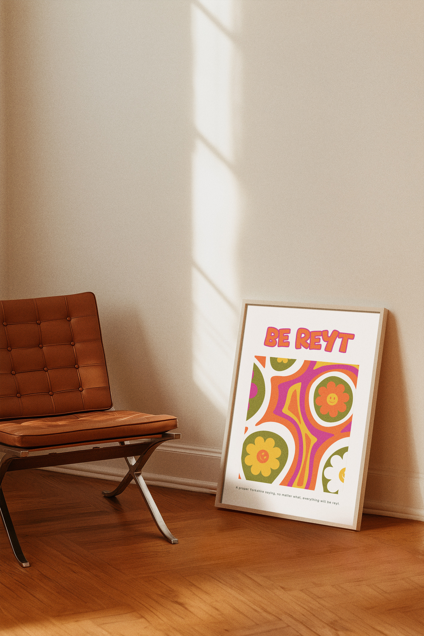 Colourful  Retro Be Reyt Print 🌸
