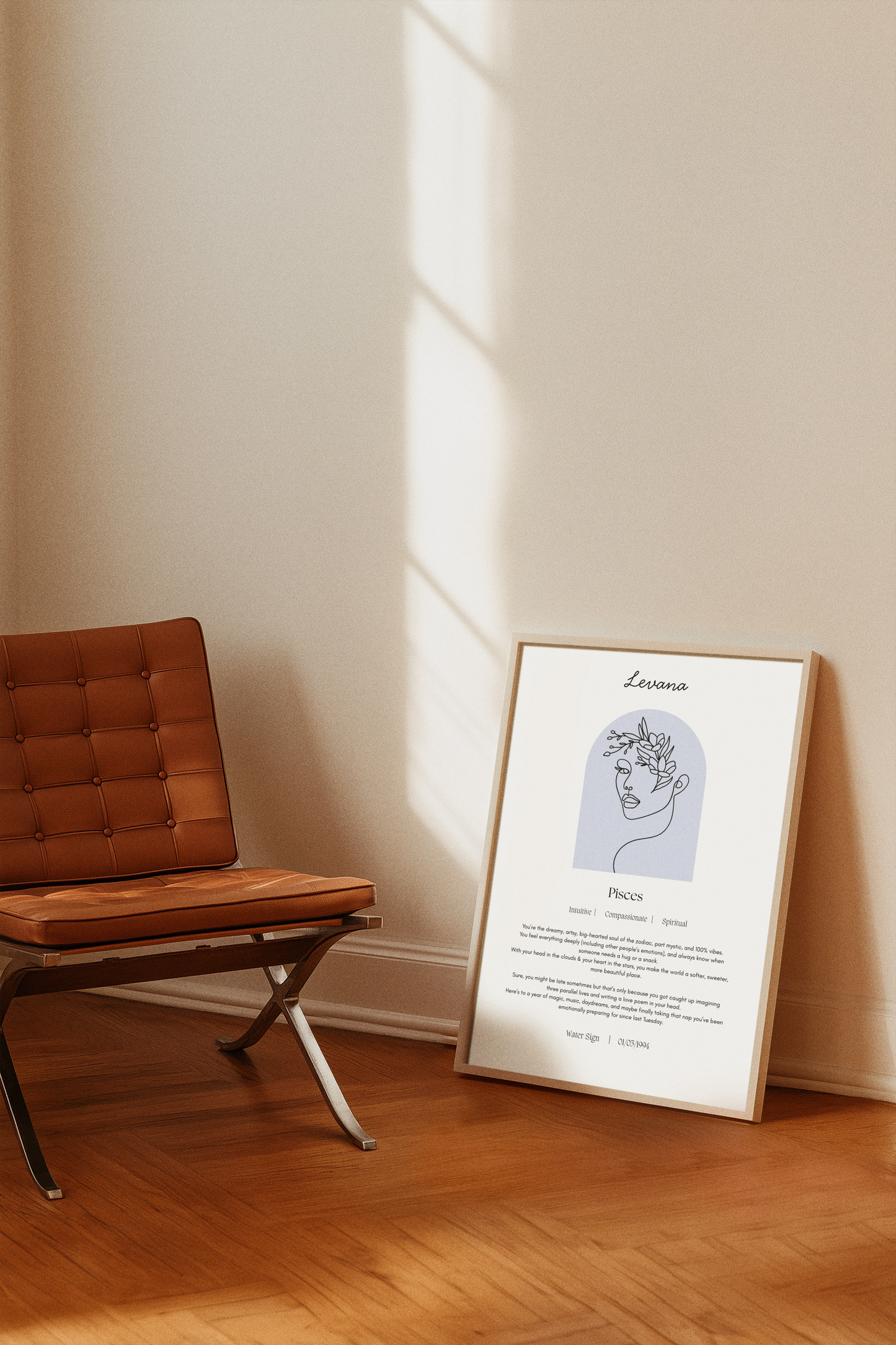 Personalised Pisces Zodiac Print