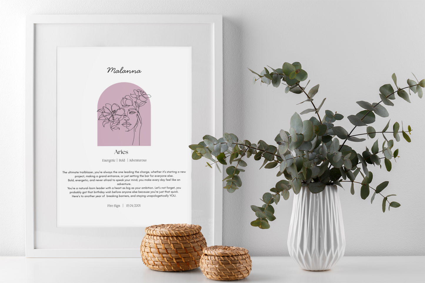 Personalised Aries Zodiac Print
