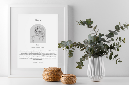 Personalised Leo Zodiac Print