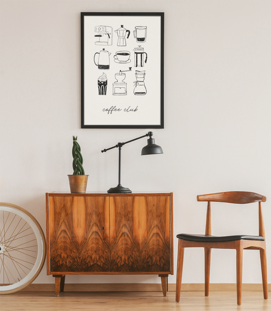 Coffee Lover Wall Art | Coffee Club Kitchen Print