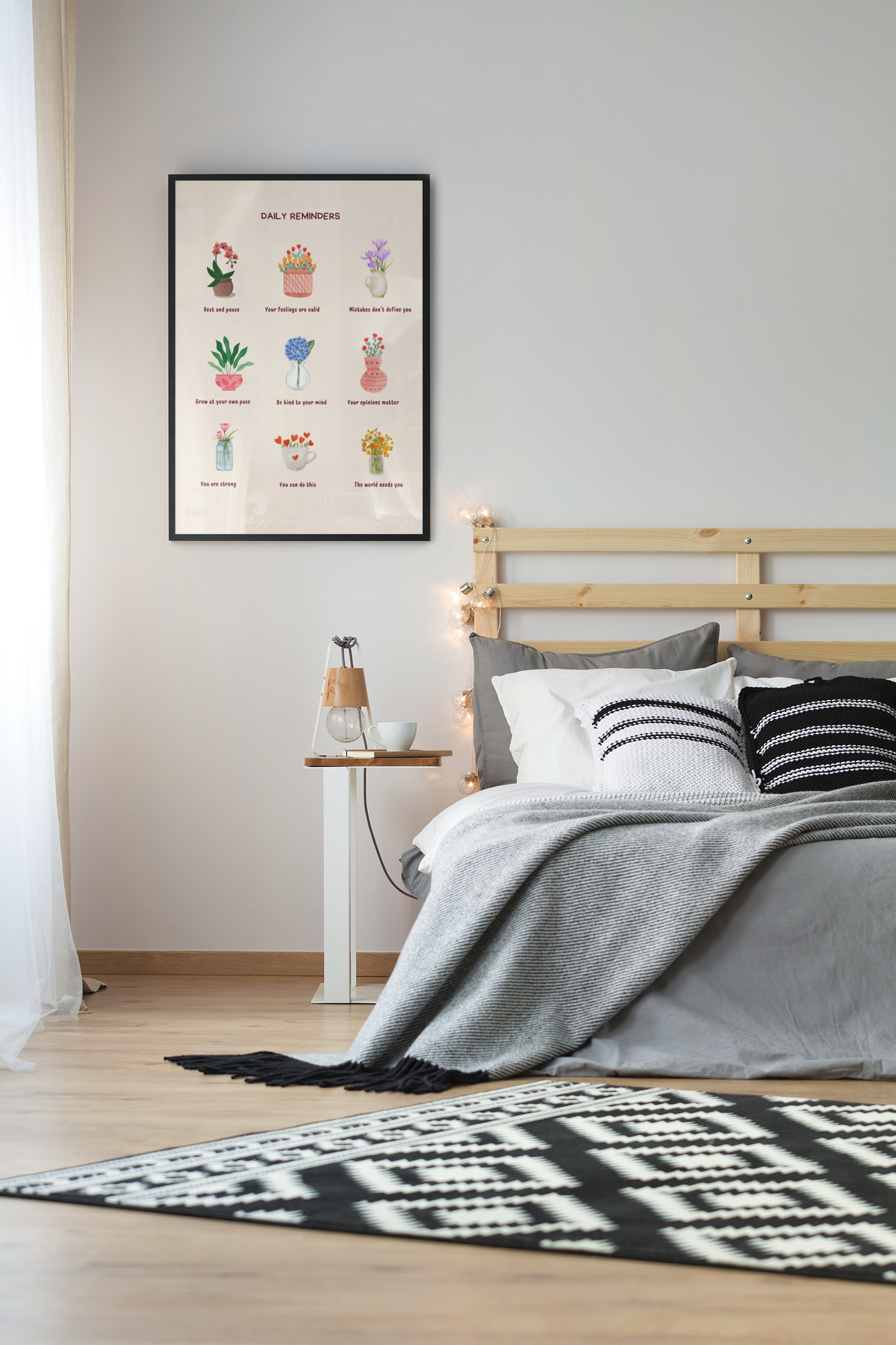 Floral Self Care Decor | Therapy Office Art