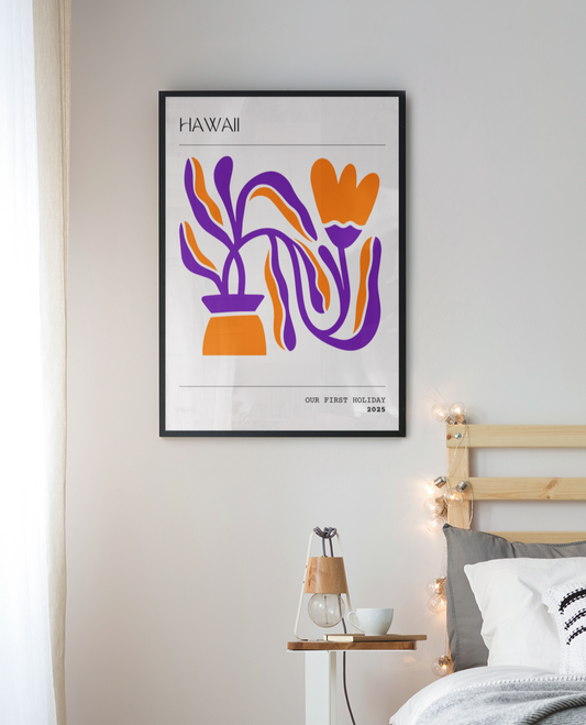 Hawaii Memories - Personalised Abstract Botanical Art Print