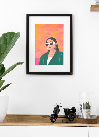 Chic Confidence - Modern Woman Portrait Print