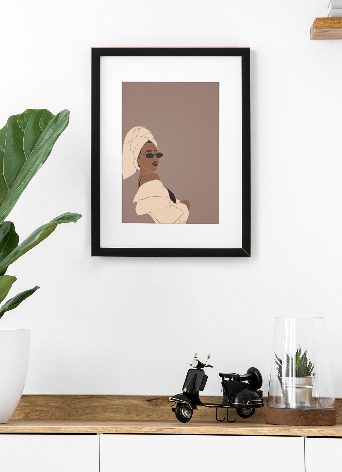Glamour & Grace - Minimalist Black Girl Art Print