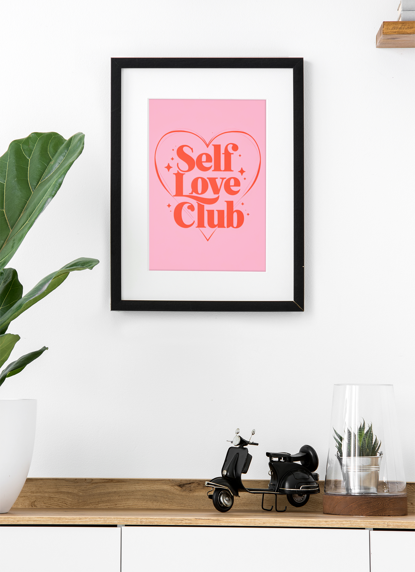 Self Love Club Art Print – Pink & Red