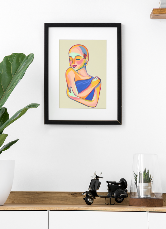 Self-Love Embrace - Abstract Woman Portrait Art Print