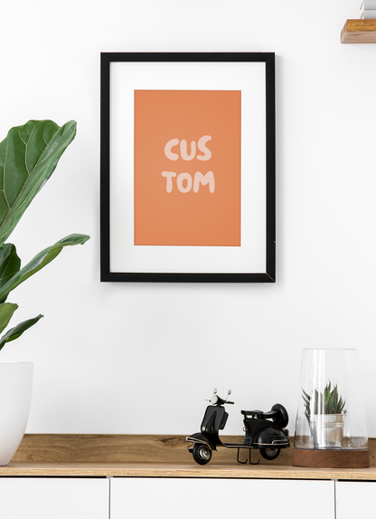 Personalised Retro Location Art Print | Colourful Bold Minimalist Typography