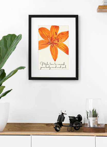 Colourful Orange Lily Flower Wall Art |