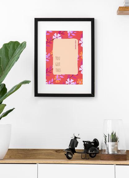 Inspirational Floral Positive Affirmation Print 🧡