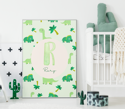 Personalised Dinosaur Nursery Name Print🦖