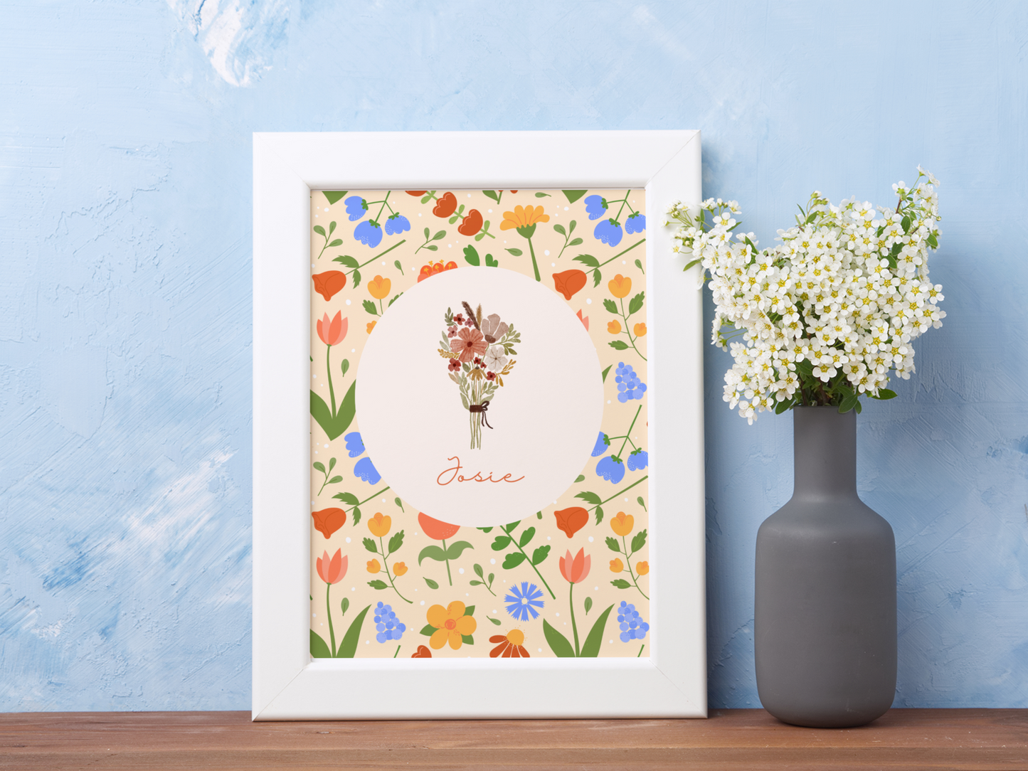 Personalised Floral Nursery Name Print 🌻