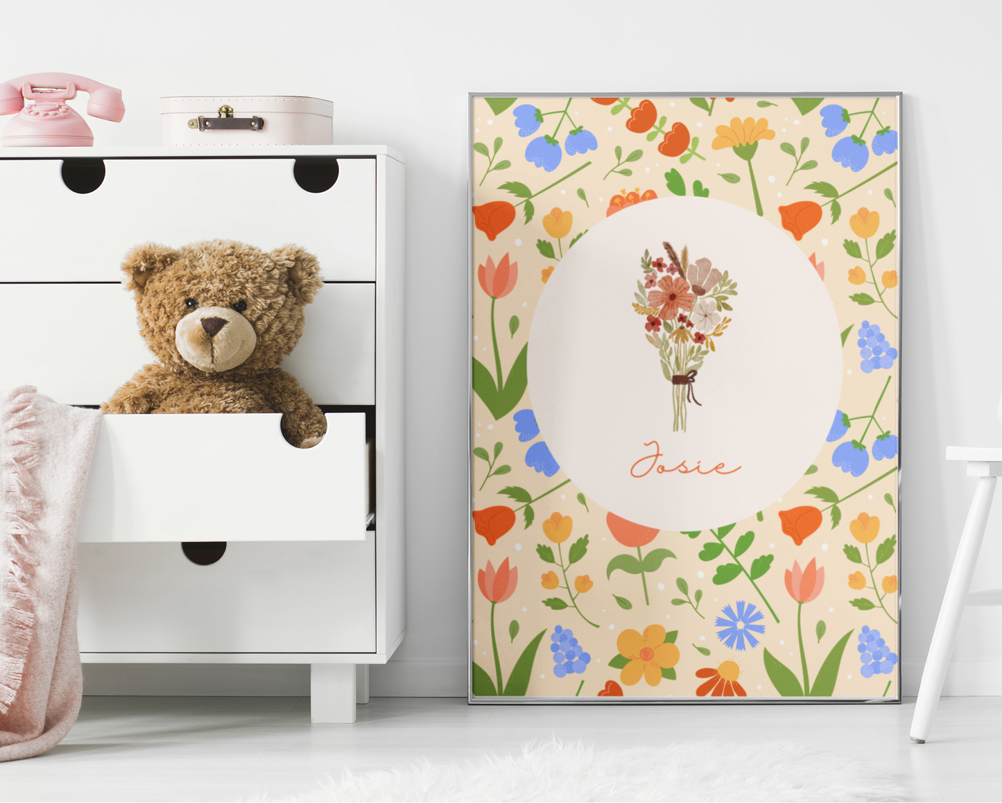Personalised Floral Nursery Name Print 🌻