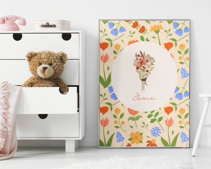 Personalised Floral Nursery Name Print 🌻