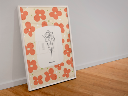 Personalised Birth Month Flower Prints | Botanical Line Art