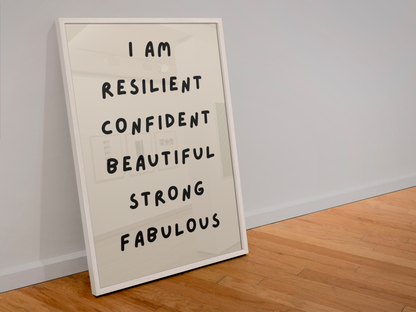 I AM Affirmation Print | Empowering Wall Art