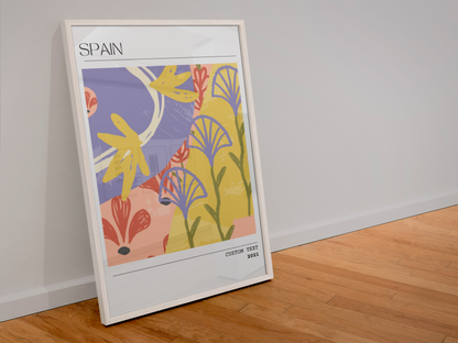 A Spainish Dreamscape - Personalised Abstract Travel Art Print