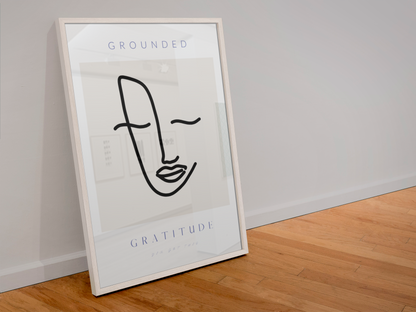 Gratitude - Minimalist Abstract Face Art Print