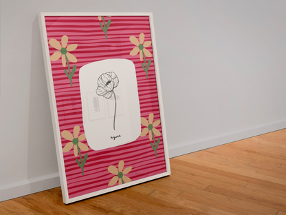 Personalised Birth Month Flower Prints | Botanical Line Art