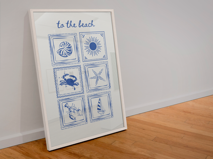 Coastal Beach House Print | Summer Seashell Print
