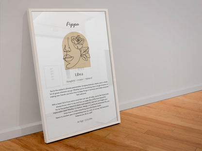 Personalised Libra Zodiac Print