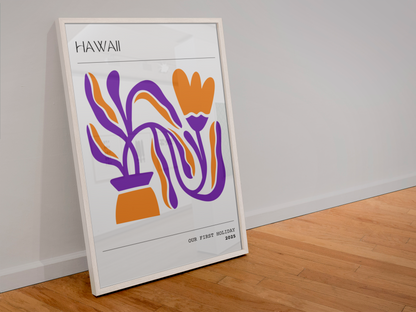 Hawaii Memories - Personalised Abstract Botanical Art Print