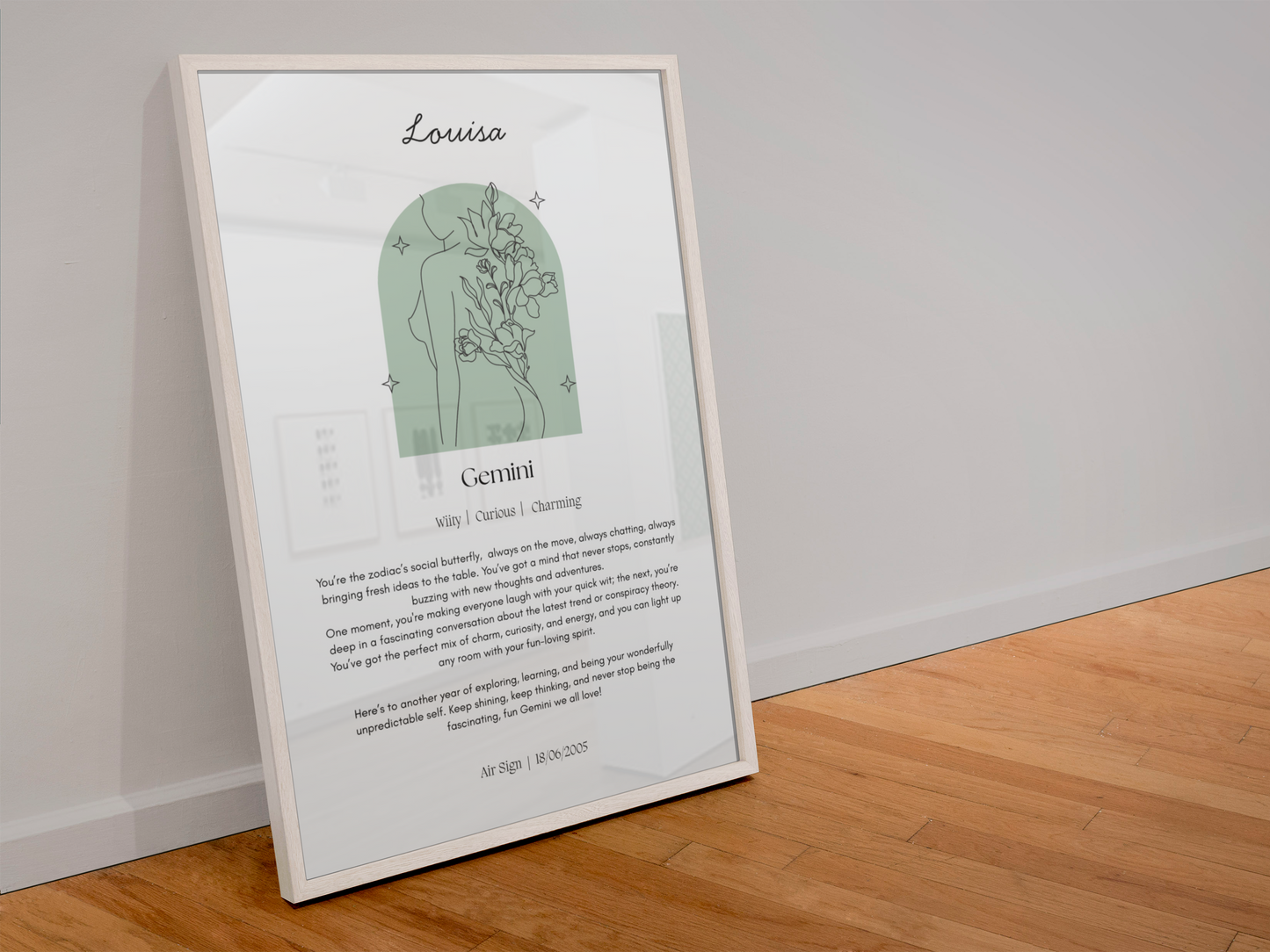 Personalised Gemini Zodiac Print