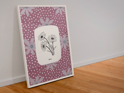 Personalised Birth Month Flower Prints | Botanical Line Art