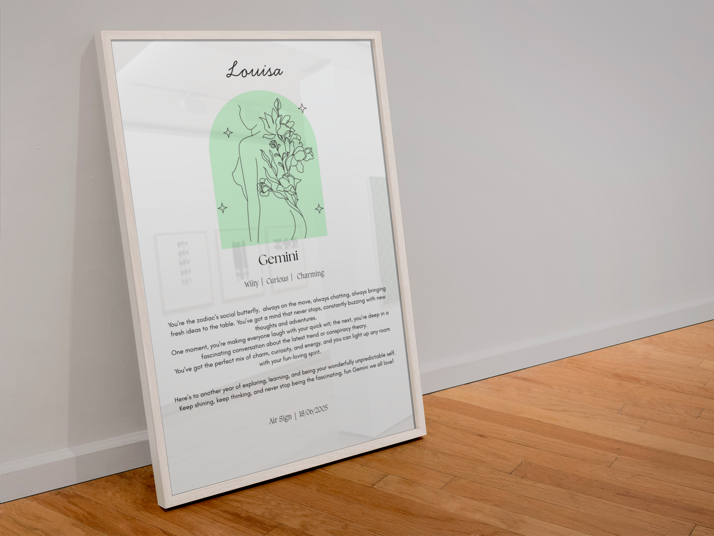 Personalised Gemini Zodiac Print