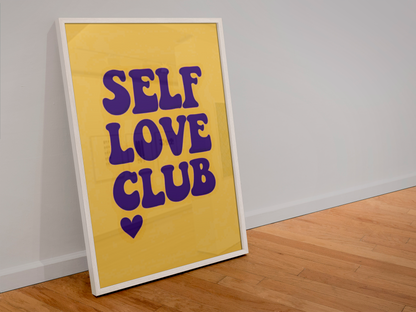 Self Love Club Wall Art – Retro Positive Affirmation Print