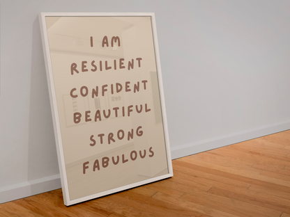 I AM Affirmation Print | Empowering Wall Art