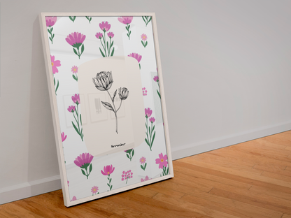 Personalised Birth Month Flower Prints | Botanical Line Art