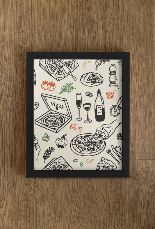 Retro Pizza Party Print
