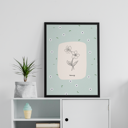 Personalised Birth Month Flower Prints | Botanical Line Art