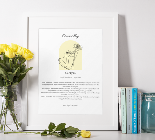 Personalised Scorpio Zodiac Print