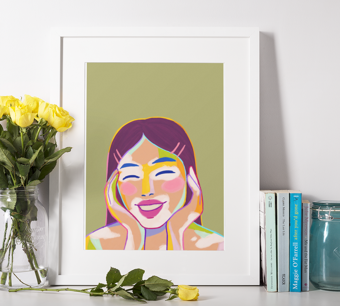 Radiant Joy – Colorful Abstract Portrait Art Print