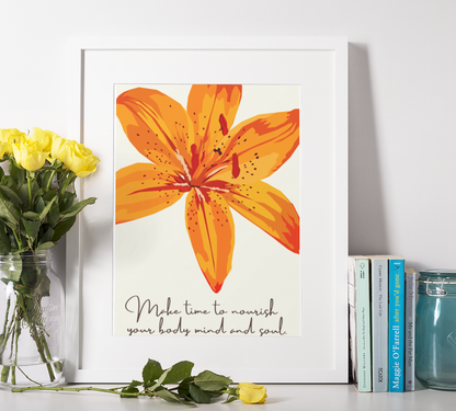 Colourful Orange Lily Flower Wall Art |