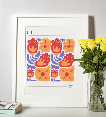 Fiji Memories - Personalised Abstract Floral Art Print