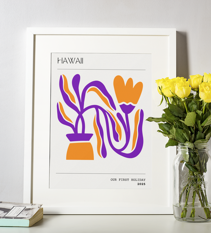 Hawaii Memories - Personalised Abstract Botanical Art Print