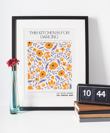 This Kitchen is for Dancing - Personalised Home Art Print