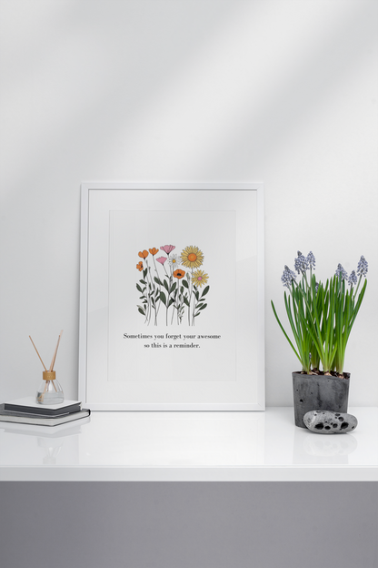You're Awesome Floral Print