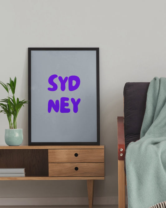 Personalised Retro Location Art Print | Colourful Bold Minimalist Typography