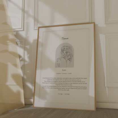 Personalised Leo Zodiac Print