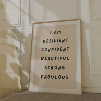 I AM Affirmation Print | Empowering Wall Art