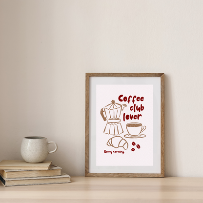 Coffee Club Kitchen Wall Art Print