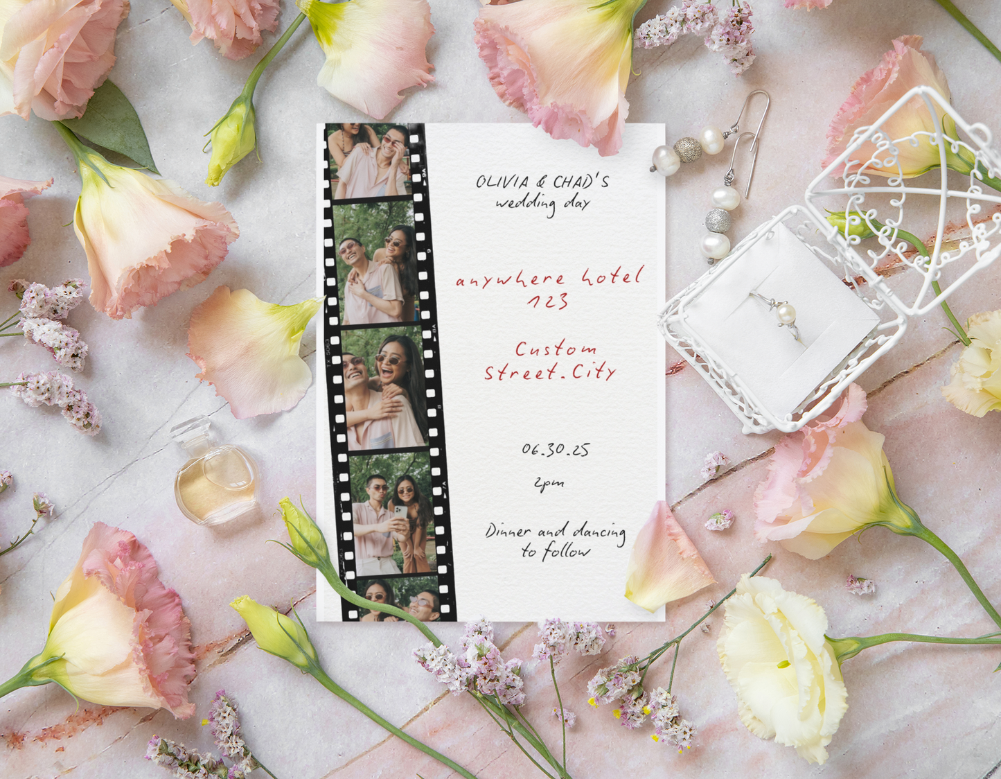 Personalized Polaroid Wedding Invitation | Photo Booth Wedding Announcement | Editable Printable Template | Fun Engagement Card | Custom DIY Invite