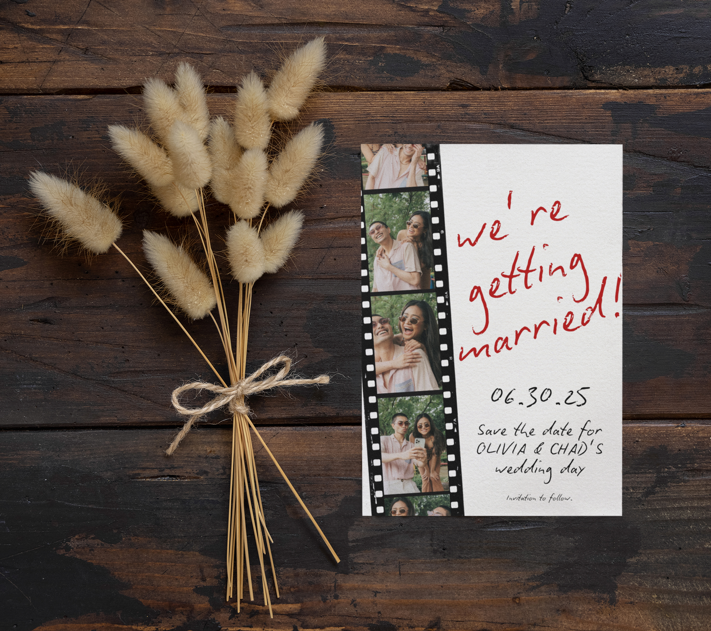 Personalized Polaroid Wedding Invitation | Photo Booth Wedding Announcement | Editable Printable Template | Fun Engagement Card | Custom DIY Invite
